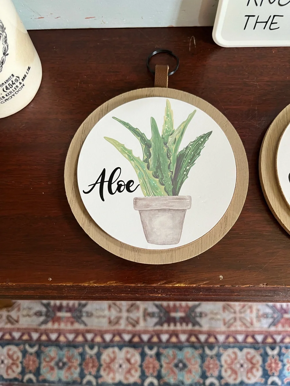 Gardeners Collection. One small gardener metal sign & Set of 3 Herb Signs